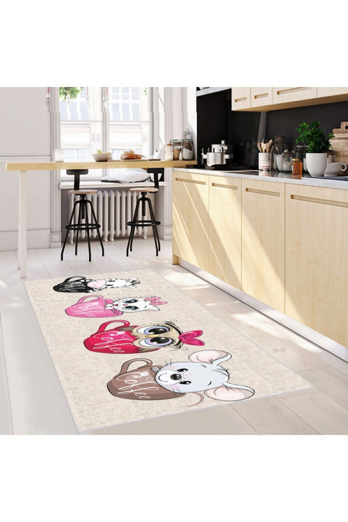 Dijital Baskı Yıkanabilir Kaymaz Taban Mutfak Halısı Rvg2085-Sm11