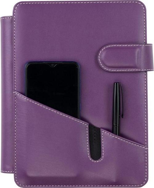 TARİHSİZ KARELİ 15*21 CM İÇ DEFTERLİ 4 HALKALI TELEFON KILIFLI KAPAKLI DERİ ORGANİZER