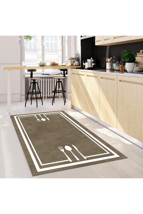 Dijital Baskı Yıkanabilir Kaymaz Taban Mutfak Halısı Lna2114-Sm362