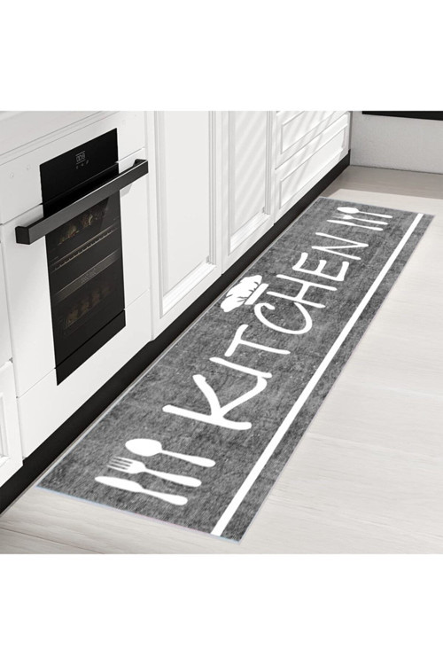 Eliana Home Dijital Baskı Yıkanabilir Kaymaz Taban Mutfak Halısı