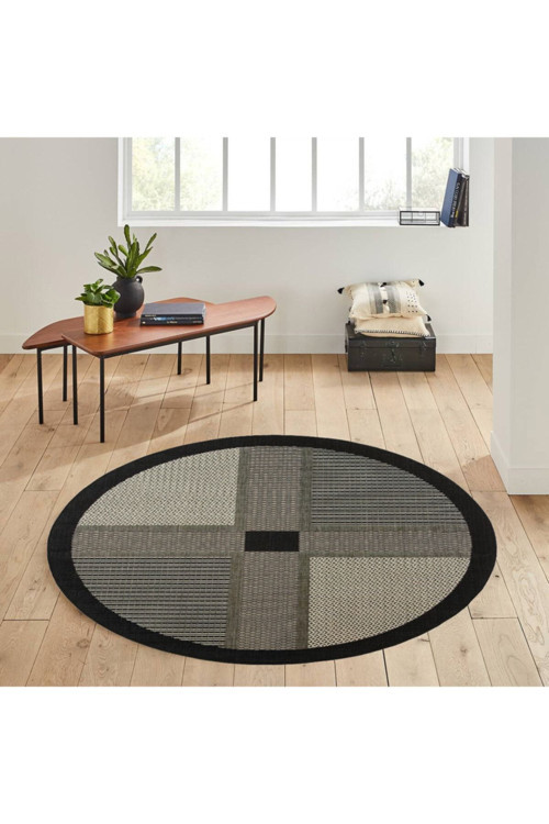Dijital Baskı Yıkanabilir Kaymaz Taban Yuvarlak Halı Rvg7156
