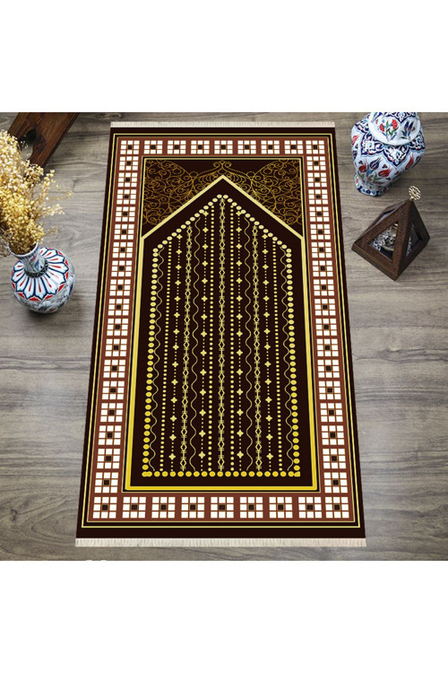 Dijital Baskılı, Yıkanabilir, Yumuşak Dokulu Çocuk Ve Yetişkin Seccade S-Dot-Sn-061