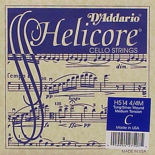 DADDARIO H514 CELLO TEK TEL, HELICORE, C-DO, LONG SCALE, MEDIUM