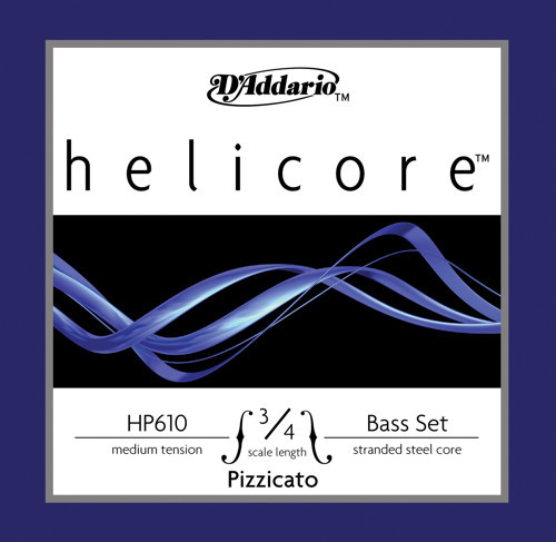 DADDARIO HP610 3/4M KONTRABAS TEL SETİ, HELICORE, SCALE 3/4, PIZZICATO