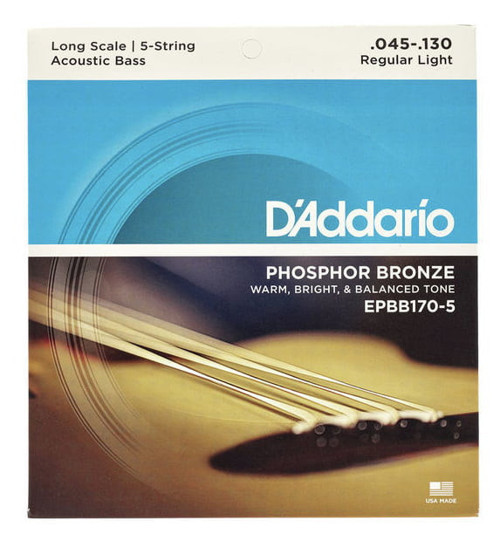 DADDARIO EPBB170-5 AKUSTİK BAS GİTAR TEL SETİ, LONG SCALE, 45-130, PH