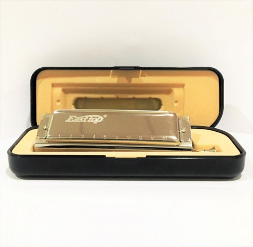 T10-40 Bakır Gövde / Kromatik Pompalı / 10 Delikli / Gümüş Renk Harmonica