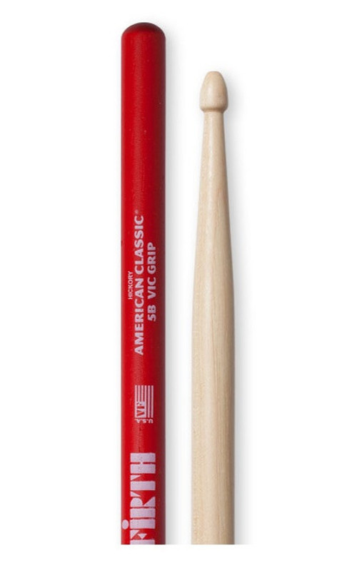 VICFIRTH V5BVG BAGET(ÇİFT) VIC 5B GRIP, HICKORY, 0.595"x16", MEDI