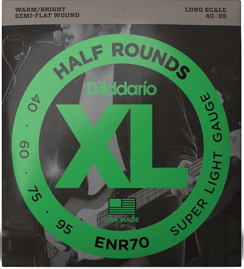 DADDARIO ENR70 BAS GİTAR TEL SETİ, HALF ROUND BASS, REGULAR LIGHT