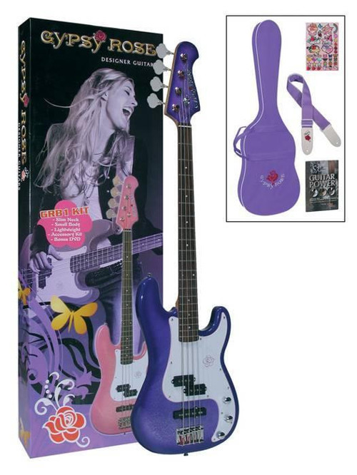 VALENCIA GRB1KCPP BAS GİTAR GYPSY ROSE SET (GIGBAG, SEHPA, STICKERS,