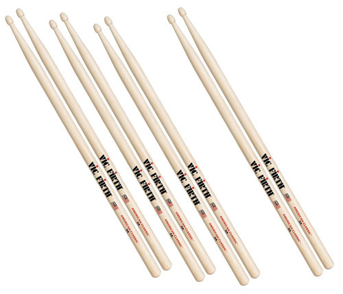 VICFIRTH P5B.3-5B.1 BAGET (3+1 ÇİFT), 5B WOOD, HICKORY, 16"x0.595", ME