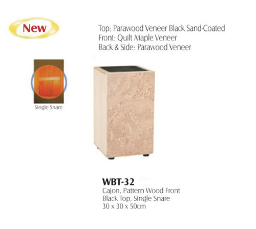 WBT-32 CAJON PATTERN WOOD FRONT SINGLE SNARE BLACK :MAXT