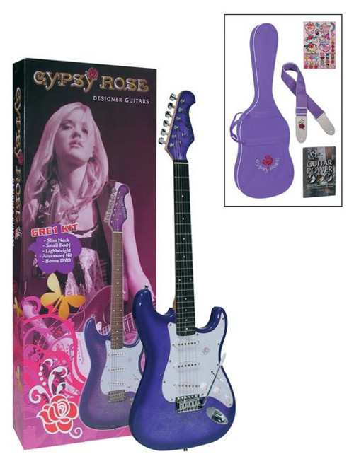 VALENCIA GRE1KCPP ELEKTRO GİTAR GYPSY ROSE SET (GIGBAG, STRAP, STICK