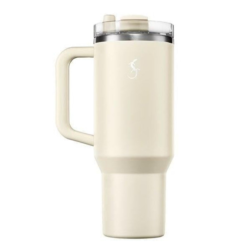 - “Big Cup” 1.2 L Fildişi, Paslanmaz Çelik Termos - Uzatılabilir Pipetli, Çift Cidarlı, Sızdırmaz - 270974