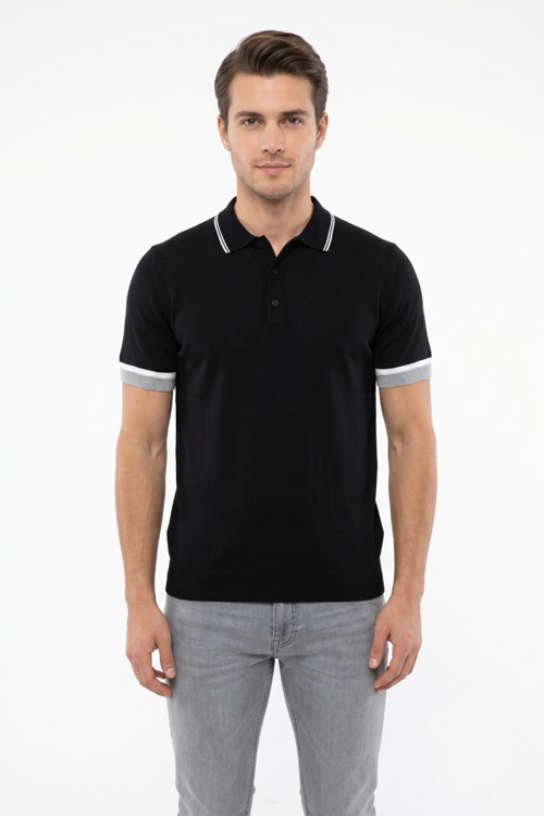 Erkek Polo Yaka Kısa Kollu Triko Tişört Regular Kalıp BGL-ST05559