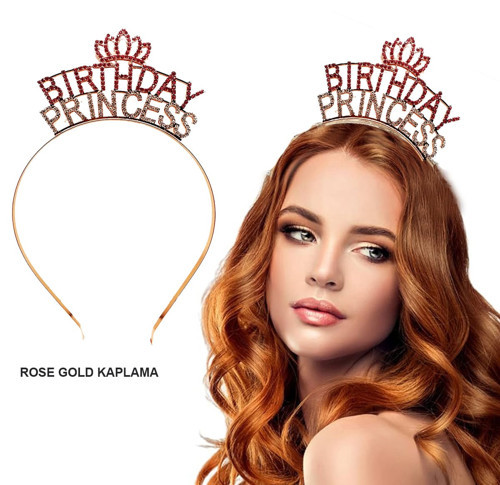 Birthday Princess Kristal Taç – Rose Gold Kaplama (2)
