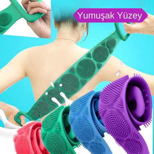 Çift Taraflı Banyo Hamam Lifi Silikon Masajlı Yumuşak Duş Lifi Uzun Ömürlü Hazır Banyo Kesesi (2)