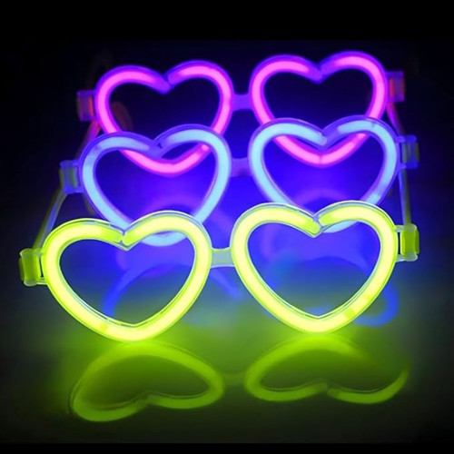 Glow Kalpli Fosforlu Gözlük 6’lı Renkli Set – Neon Parti (2)