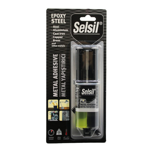 SELSİL EPOXY STEEL METAL ŞIRINGA EPOKSİ YAPIŞTIRICI 28GR. METAL - ÇELİK - ALÜMİNYUM - AHŞAP - PLASTİ