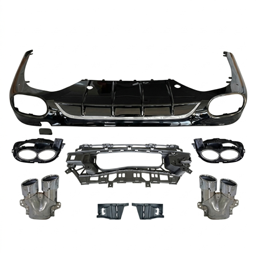 Mercedes w214 e53 arka tampon difüzör ve egzoz ucu seti