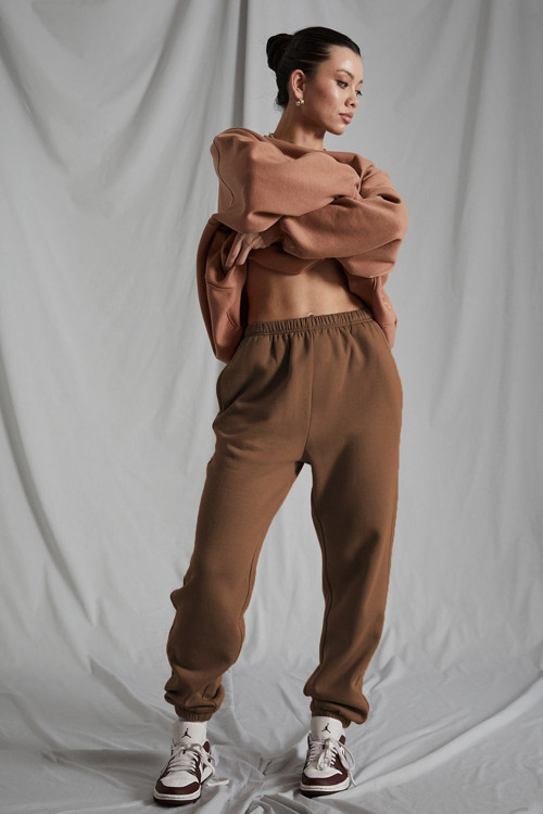 Kadın Camel Beli Lastikli Oversize Eşofman Altı Mg1235