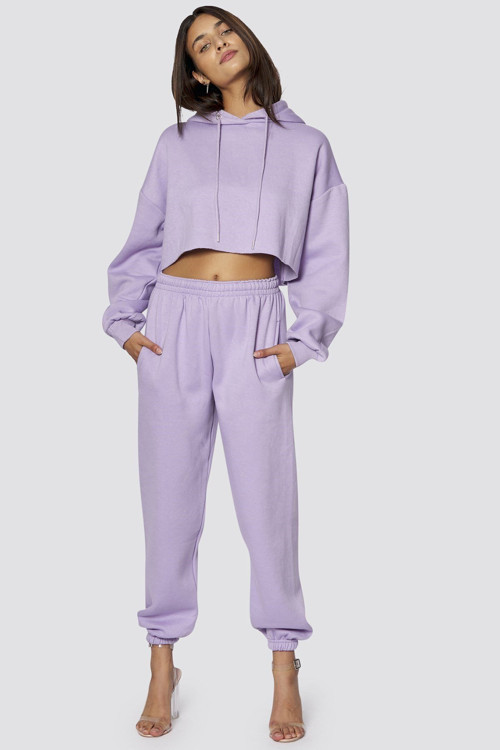 Mad Girls Lila Kapüşonlu Kadın Eşofman Takımı Mg467