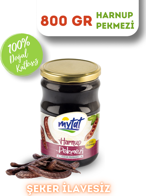 Doğal Katkısız Harnup Pekmezi 800 gr (Cam Kavanoz)
