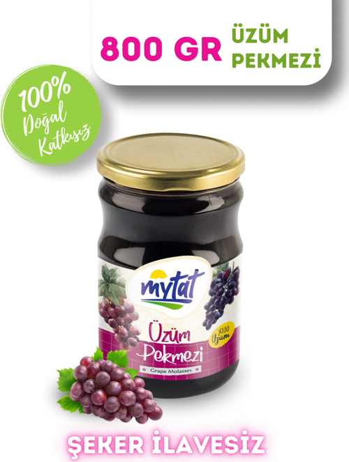 Doğal Katkısız Üzüm Pekmezi 800 gr (Cam Kavanoz)