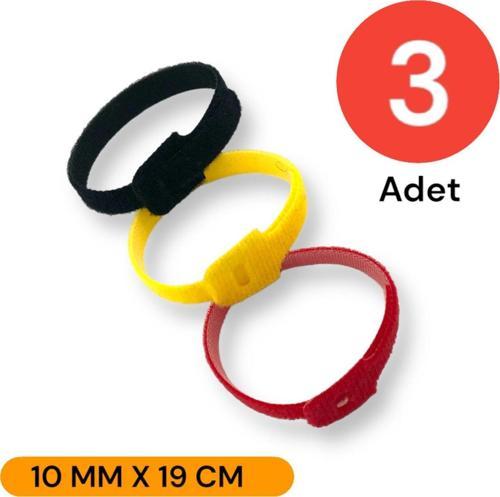 10 MM X 19 CM Kablo Düzenleyici Kablo Bağı Cırt Cırt Bant Sök Tak Kullan 3 Adet