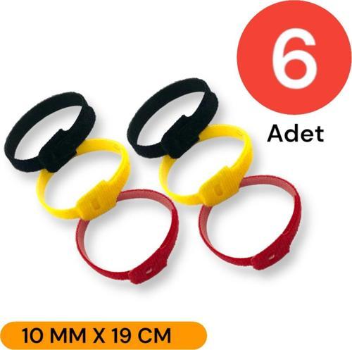 10 MM X 19 CM Kablo Düzenleyici Kablo Bağı Cırt Cırt Bant Sök Tak Kullan 6 Adet