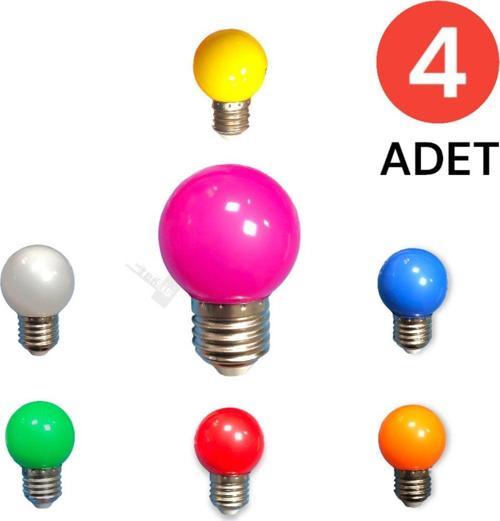 AMPUL E-27 1 WAT RENKLİ 4 ADET VKM