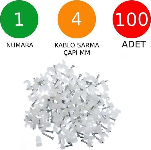 Beton Çivili Kablo Tutucu Kroşe No: 1 - 4 Mm 100 Adet