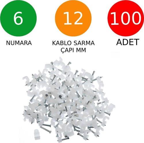 Beton Çivili Kablo Tutucu Kroşe No: 6 - 12mm 100 Adet