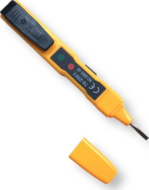 Dedektörlü Faz Kontrol Kalemi Voltaj Test Aleti Akıllı Voltaj Test Cihazı 6885-48