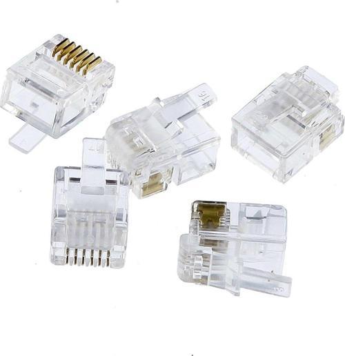 Rj12 Rj11 Telefon Plug Konnektör 5 Adet