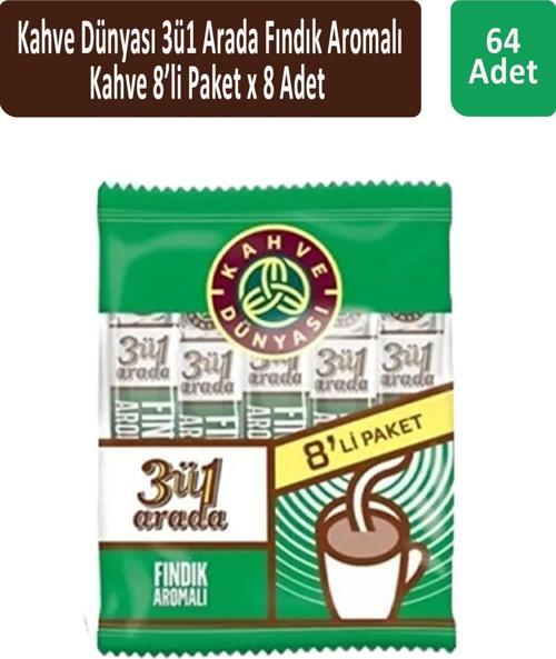 3ü1 Fındık Aromalı Kahve 8 x 18 gr x 8 Adet