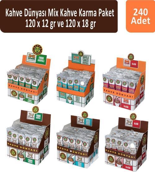 Mix Kahve Karma Paket 120 x 12 gr ve 120 x 18 gr