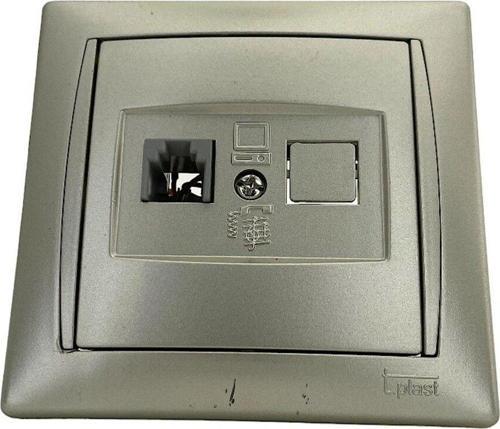 Sıva Altı Nümeris RJ11 Telefon Prizi metalik titanyum
