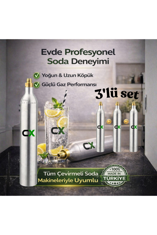 Soda Tüpü 0,6 Ml- Özel Taşıma Kutusuyla Birlikte- Soda Kartuşu-Co2 Kartuş3 Adet