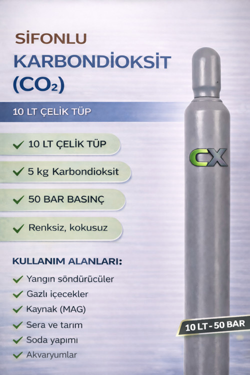 Sifonlu Karbondioksit (Co2) Gazı 10 Lt