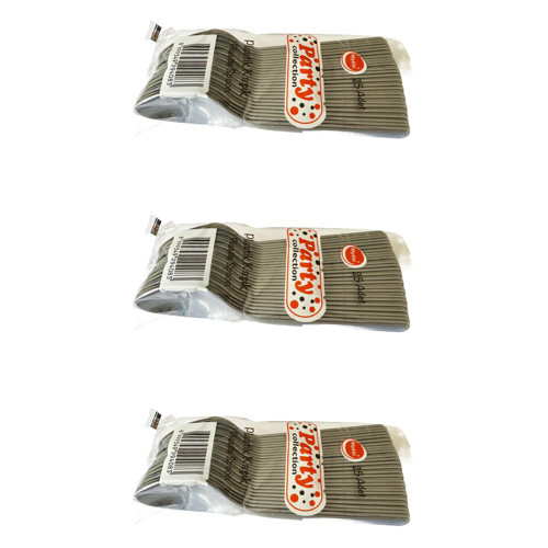 Plastik Gümüş Gri Renk Kaşık - Parti Davet Piknik Çorba Yemek Kaşığı - 18 Cm. - 25 Adetlik 3 Paket
