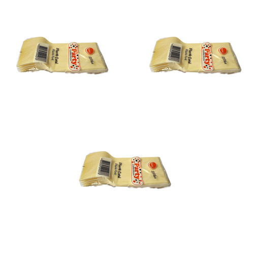 Plastik Krem Renkli Lüx Parti Doğum Günü Çatal - 18 Cm. - 25 Adetlik 3 Paket