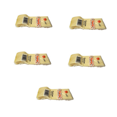 Plastik Krem Renkli Lüx Parti Doğum Günü Çatal - 18 Cm. - 25 Adetlik 5 Paket