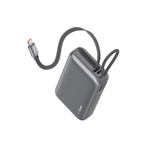 ReCharger Pro LCD 10.000mAh PD 20W USB-C Makaralı Kablolu Taşınabilir Hızlı Şarj Aleti / Powerbank