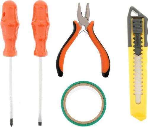 Yıldız Tornavida , Düz Tornavida , Mini Pense , Maket Bıçağı , Izole Bant Alet Seti 1001 5 Parça