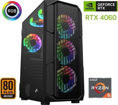 Xsr444 Ryzen 5 5600 32GB Ram 1TB M.2 NVMe SSD 8GB RTX4060 Ekran Kartı Oyun Bilgisayarı