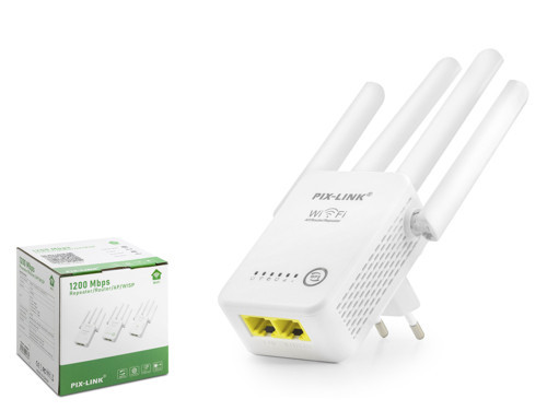 PIXLINK WR48D4Q WiFi Repeater Router Access Point Dual Band 5 GHz 1200 Mbps Beyaz