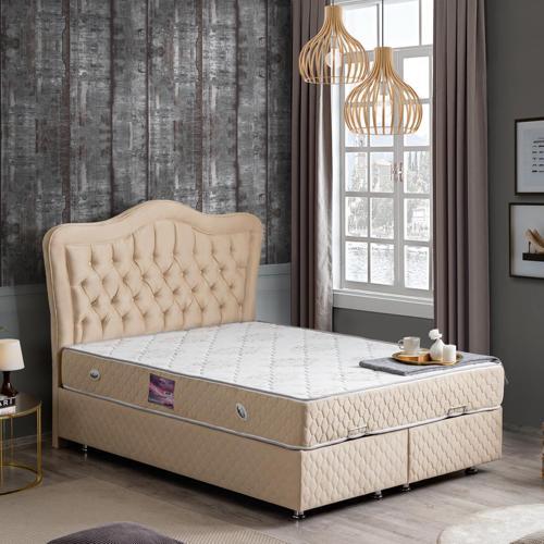 Camelli Çift Kişilik Baza Başlık Deluxe Yatak Seti