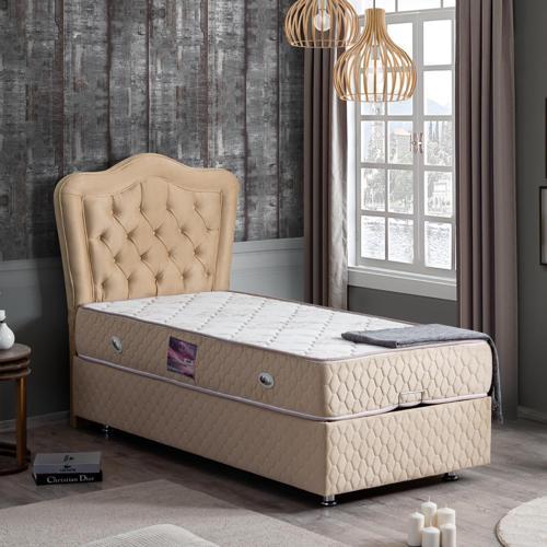 Camelli Tek Kişilik Baza Başlık Deluxe Yatak Seti