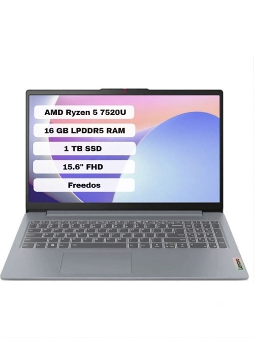 IdeaPad Slim 3 15AMN8 82XQ012ETX R5-7520U 16GB 1TB SSD 15.6 FHD FreeDos