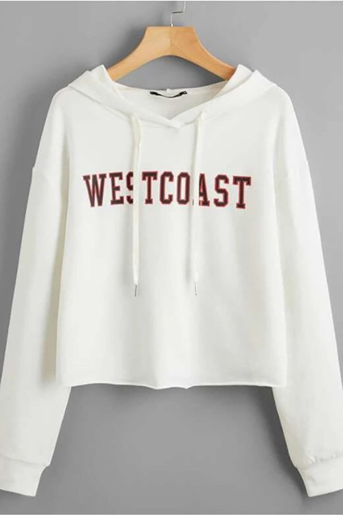 Mad Girls Kapüşonlu Beyaz Sweatshirt Mg809